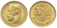 5 rubli 1898/АГ, Petersburg, złoto 4.30 g , Kaza