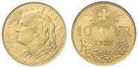 10 franków 1922/B, Berno, złoto 3.22 g, Fr 504