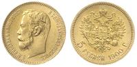 5 rubli 1900/ФЗ, Petersburg, złoto 4.29 g, Kazak
