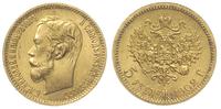 5 rubli 1902/АР, Petersburg, złoto 4.29 g, Kazak