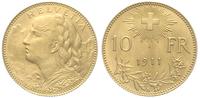 10 franków 1911, Berno, złoto 3.10 g, rzadki roc