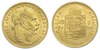 20 franków = 8 forintów 1890, Kremnica, złoto 6.