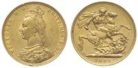 1 funt 1893/M, Melbourne, złoto 7.96 g, Fr. 20, 