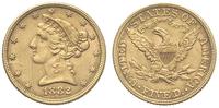 5 dolarów 1882, Filadelfia, złoto 8.35 g