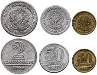 zestaw monet, 1 cruzeiro 1944, 1945, 1946, 50 ce