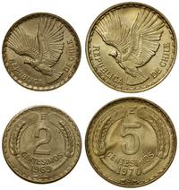 lot 2 monet 1970, Santiago, 2 oraz 5 centesimos,
