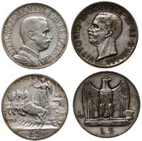 lot 2 monet, 1 lir 1913 i 5 lirów 1930, srebro, 