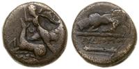 brąz ok. 300-290 pne, Aw: Artemis biegnąca w lew