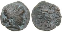 brąz 350-250 pne, Aw: Głowa Ateny w diademie w p