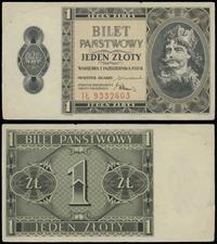 1 złoty 1.10.1938, seria IŁ, numeracja 9332603, 