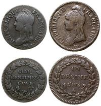 Francja, zestaw 2 monet, 1796 (L'AN 5)