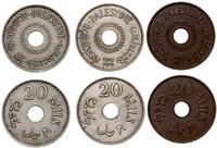 Palestyna, zestaw 3 x 20 mils, 1927, 1935, 1942