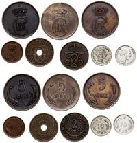 zestaw 8 monet, 1 öre 1891, 5 öre 1874, 1874, 18