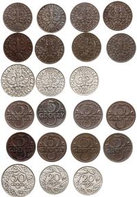 lot 24 monet 1923-1939, 3 x 1 grosz, 5 x 2 grosz