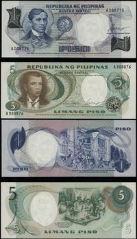 zestaw: 1 i 5 peso 1969, serie AO i A, łącznie 2