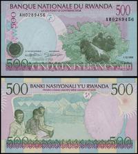 500 franków 1.12.1998, seria AH, numeracja 02894