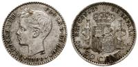 50 centymów 1900, Madryt, srebro próby '835', KM