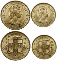 zestaw 2 monet 1961, Londyn, 1/2 pensa oraz 1 pe