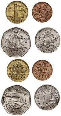 zestaw 4 monet, 1 cent 1976, 5 centów 1973, 25 c