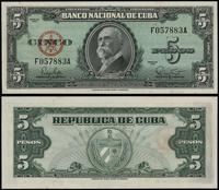 5 pesos 1960, seria FA, numeracja 057883, Pick 9