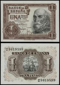 1 peseta 22.07.1953, seria Z, numeracja 9619599,