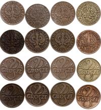 Polska, lot 8 x 2 grosze, 1923, 1925, 1927, 1928, 1932, 1934, 1936