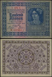 1.000 koron 2.01.1922, seria 1072, numeracja 097