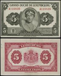 5 franków (1944), seria A, numeracja 116839, zła