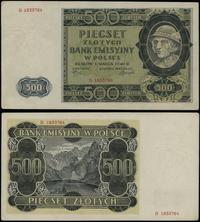 500 złotych 1.03.1940, seria B, numeracja 183376