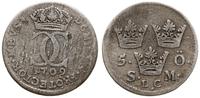 5 öre 1709, Sztokholm, moneta czyszczona, SM 109