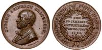 Niemcy, medal z okazji 50-lecia pracy zawodowej urzędnika skarbowego Johana Heinricha Saltzkorna, 1864