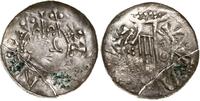denar 1002-1024, Aw: Głowa władcy w koronie, w p