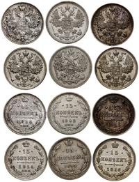 zestaw 6 monet o nominalne 15 kopiejek, Petersbu