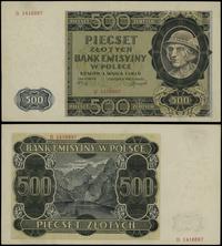 500 złotych 1.03.1940, seria B, numeracja 141689