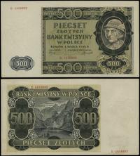 500 złotych 1.03.1940, seria B, numeracja 141689