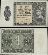 1 złoty 1.10.1938, seria IL, numeracja 8719547, 