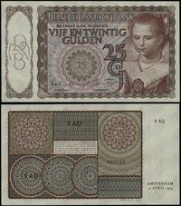 25 guldenów 11.04.1944, seria 9 AQ, numeracja 00