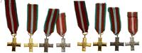 Polska, zestaw: Order Krzyża Grunwaldu I, II i III klasy oraz 4 miniatury (wersje grawerskie)