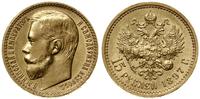15 rubli 1897 AГ, Petersburg, złoto, 12.91 g, mo