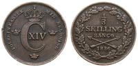 1/3 skilling banco 1836, Sztokholm, miedź, patyn