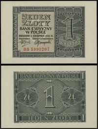 1 złoty 1.08.1941, seria BB, numeracja 5993207, 