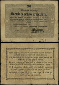 30 pengö krajczar 1.01.1849, wielokrotnie złaman