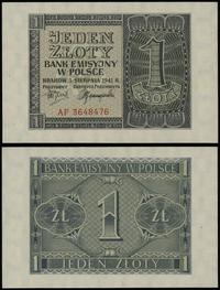 1 złoty 1.08.1941, seria AF, numeracja 3648476, 