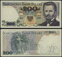 200 złotych 25.05.1976, seria AK, numeracja 1117
