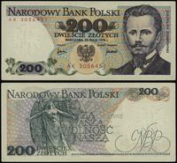 200 złotych 25.05.1976, seria AK, numeracja 3056
