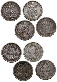 Stany Zjednoczone Ameryki (USA), 4 x 1 dime, 1871, 1876, 1886, 1891
