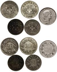 zestaw 5 monet, Berno i Strassburg, 10 rappenów 