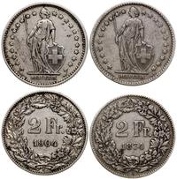 zestaw 2 x 2 franki 1874, 1904, Berno, srebro pr