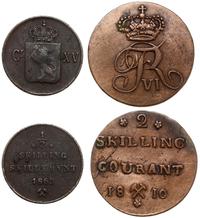 lot 2 monet, Kongsberg, 2 skilling 1810 oraz 1/2