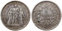 5 franków 1848 K, Bordeaux, srebro, 24.73 g, pat